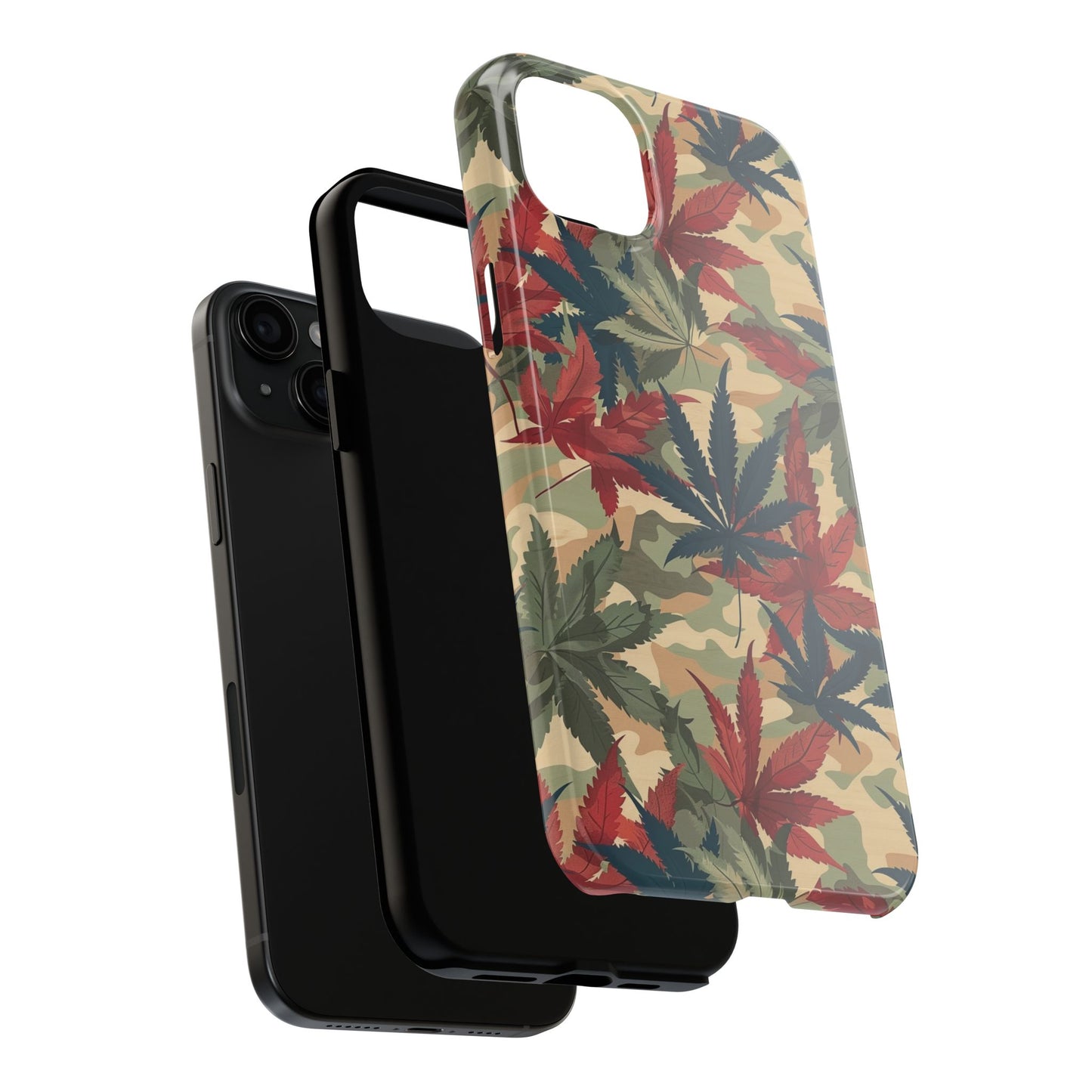 Cannabis Camo Phone Case for iPhone - Lightweight, Impact Resistant, Wireless Charging Compatible