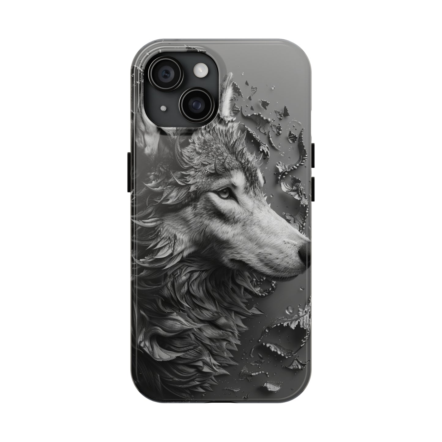 Biomorphism Style Wolf Phone Case 4 for iPhone - Lightweight, Impact Resistant, Wireless Charging Compatible