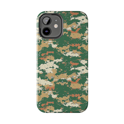 Green Pixel Camo Phone Case for iPhone - Lightweight, Impact Resistant, Wireless Charging Compatible