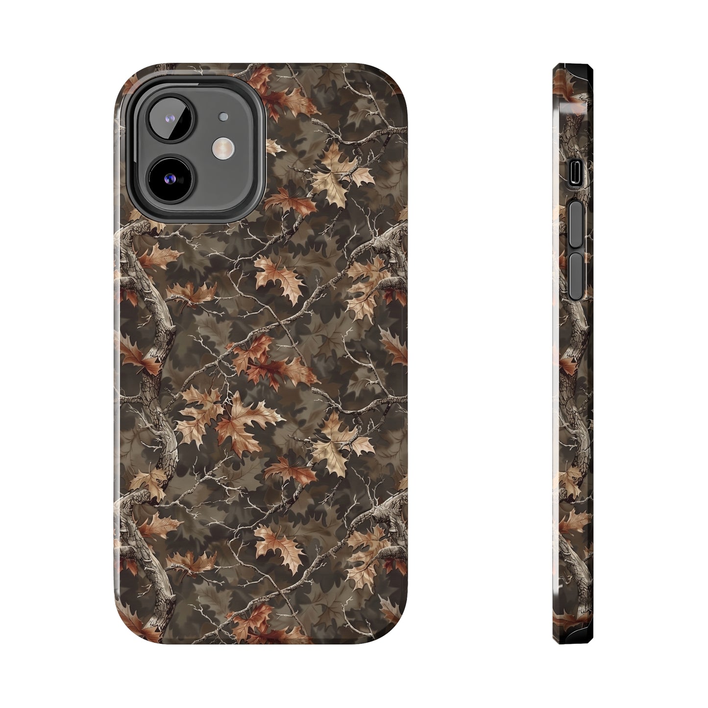 Brown Camo Phone Case for iPhone - Lightweight, Impact Resistant, Wireless Charging Compatible