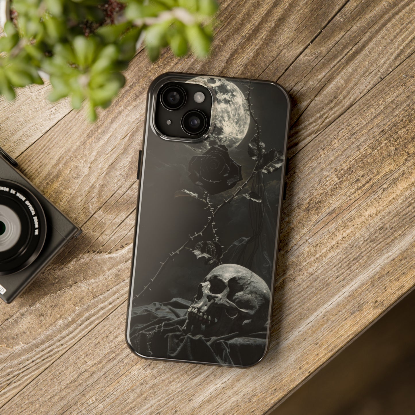 Gothic Elegance Phone Case for iPhone - Lightweight, Impact Resistant, Wireless Charging Compatible