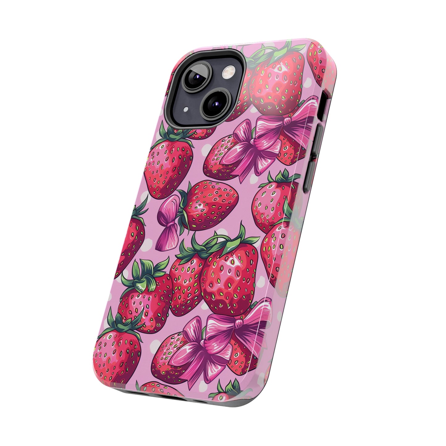 Bows and Berries Phone Case for iPhone - Lightweight, Impact Resistant, Wireless Charging Compatible