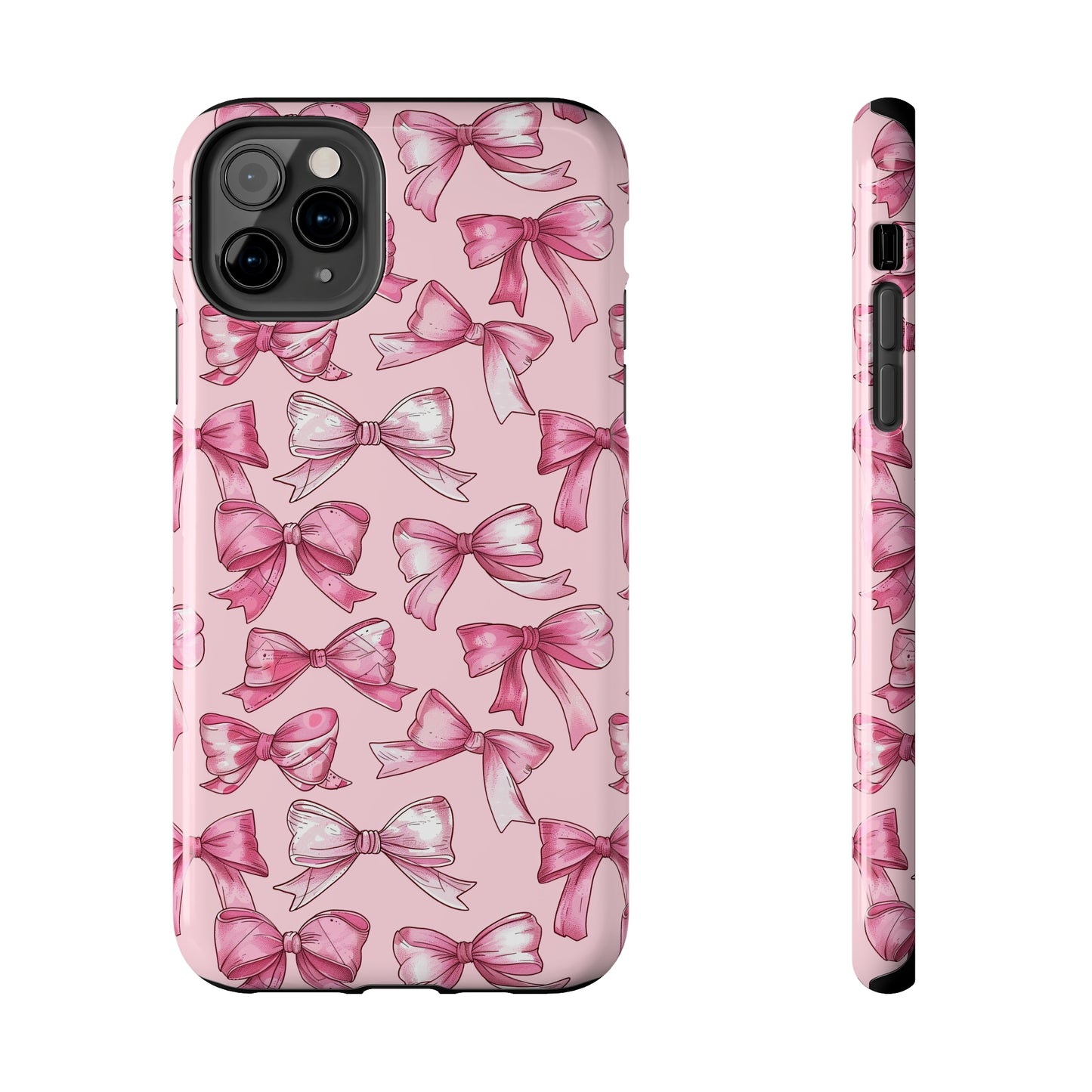 Pink Bows Phone Case for iPhone - Lightweight, Impact Resistant, Wireless Charging Compatible