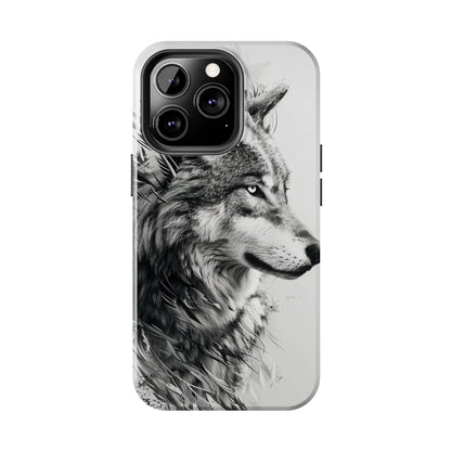 Calligraffiti Style Wolf Phone Case 2 for iPhone - Lightweight, Impact Resistant, Wireless Charging Compatible