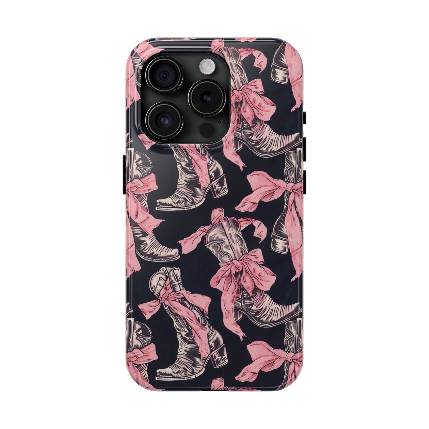 Bows and Boots 3 Phone Case for iPhone - Lightweight, Impact Resistant, Wireless Charging Compatible