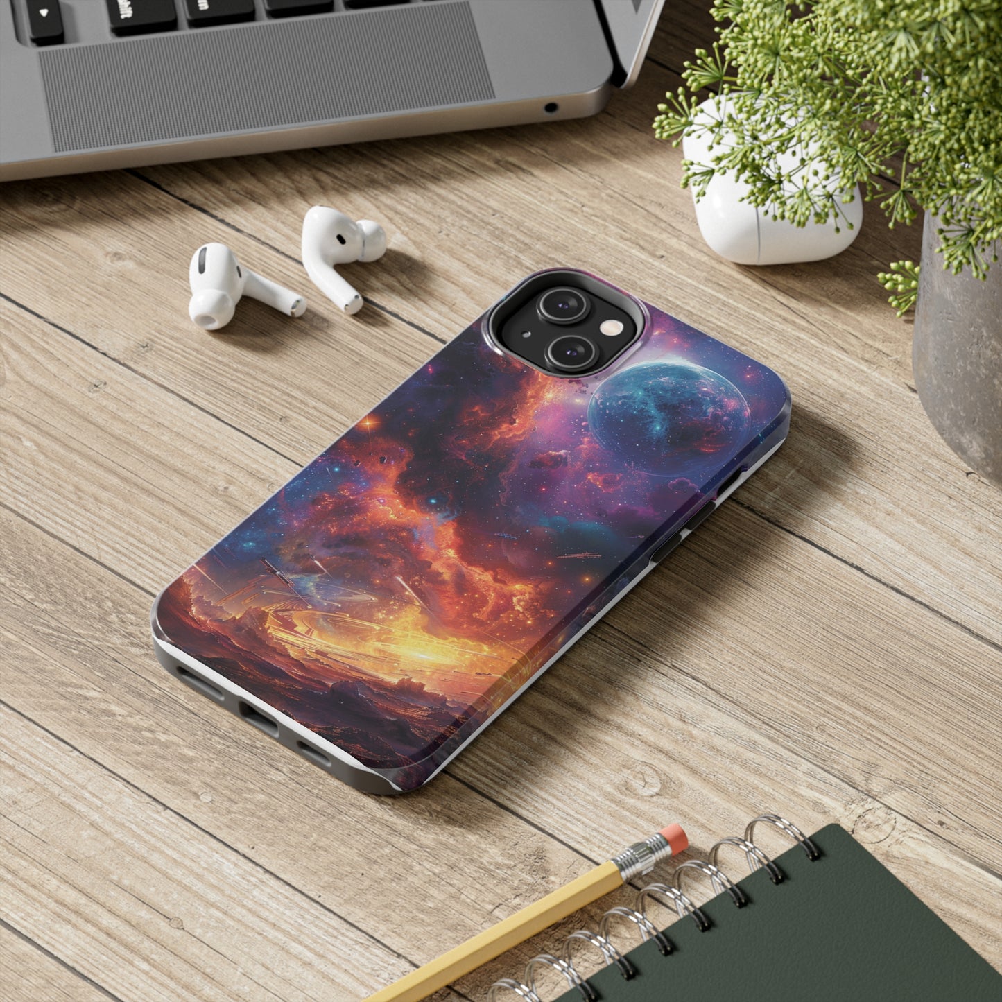 Cosmic Space Phone Case for iPhone - Lightweight, Impact Resistant, Wireless Charging Compatible