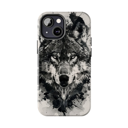 Calligraffiti Style Wolf Phone Case 3 for iPhone - Lightweight, Impact Resistant, Wireless Charging Compatible