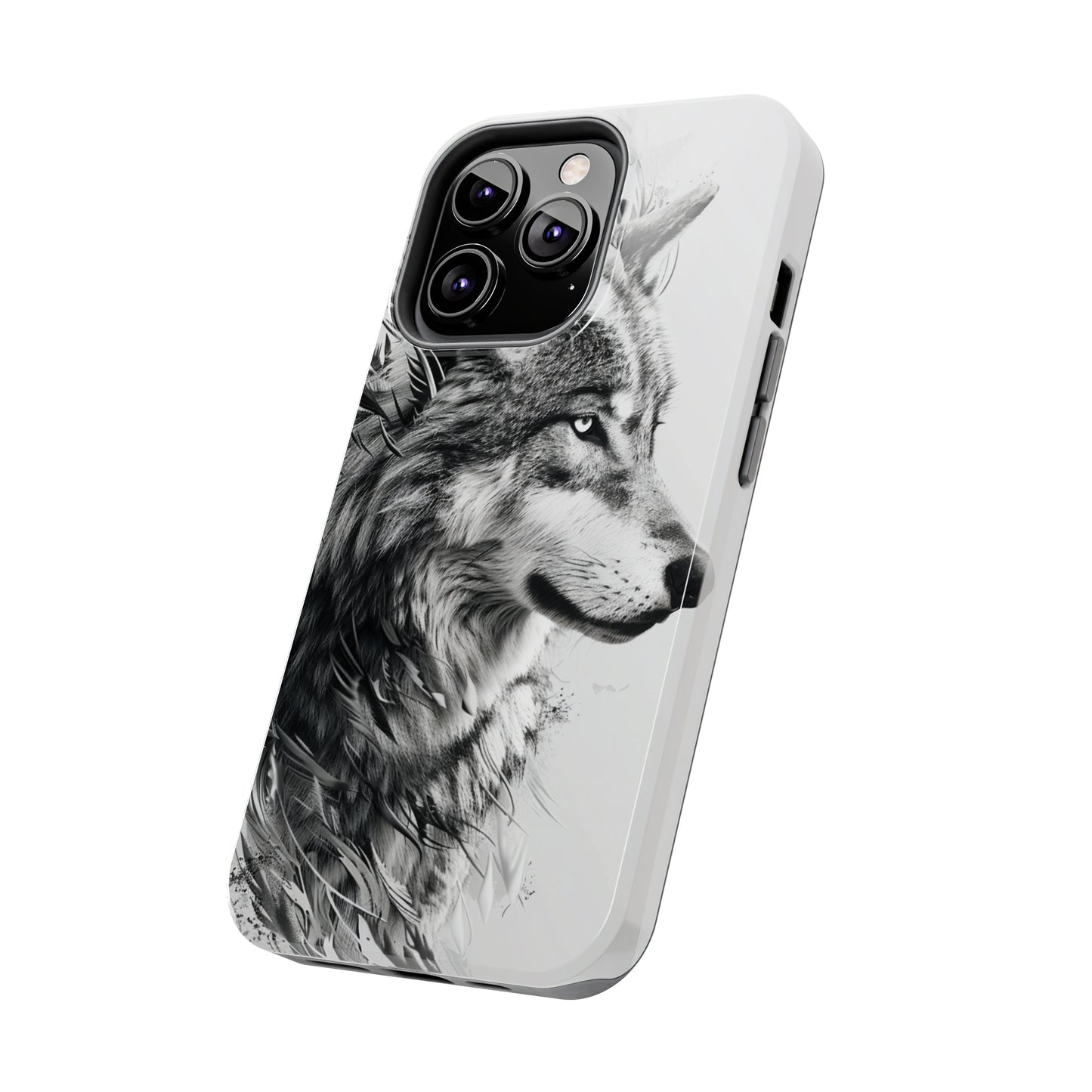 Calligraffiti Style Wolf Phone Case 2 for iPhone - Lightweight, Impact Resistant, Wireless Charging Compatible