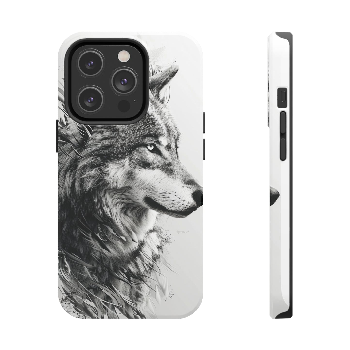 Calligraffiti Style Wolf Phone Case 2 for iPhone - Lightweight, Impact Resistant, Wireless Charging Compatible