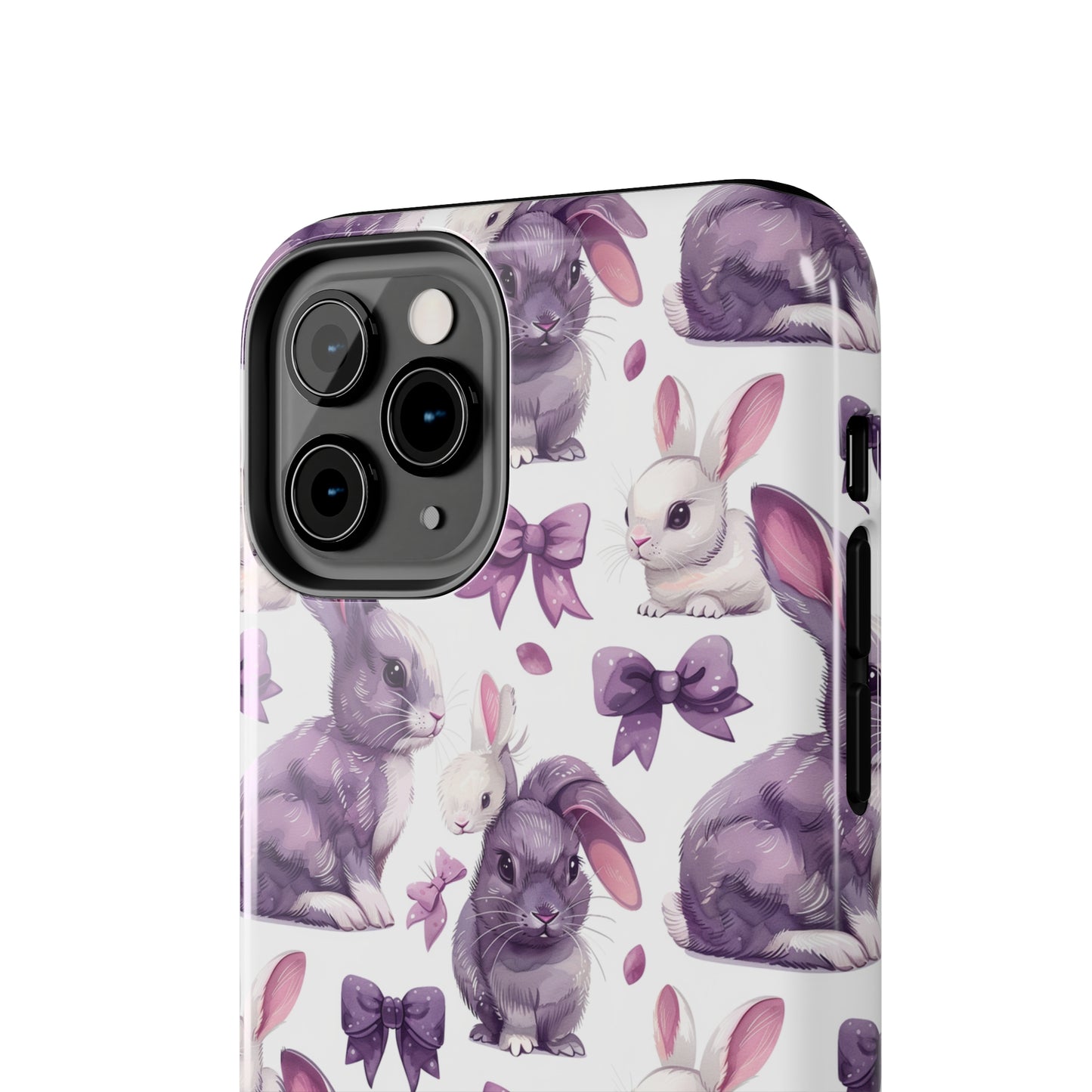 Bunnies and Bows Phone Case for iPhone - Lightweight, Impact Resistant, Wireless Charging Compatible