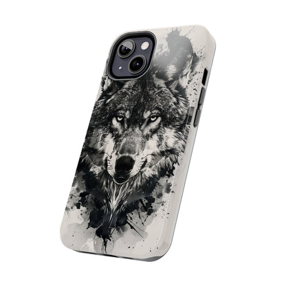 Calligraffiti Style Wolf Phone Case 3 for iPhone - Lightweight, Impact Resistant, Wireless Charging Compatible