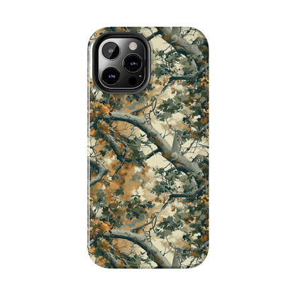 Brown Tree Camo Phone Case for iPhone - Lightweight, Impact Resistant, Wireless Charging Compatible