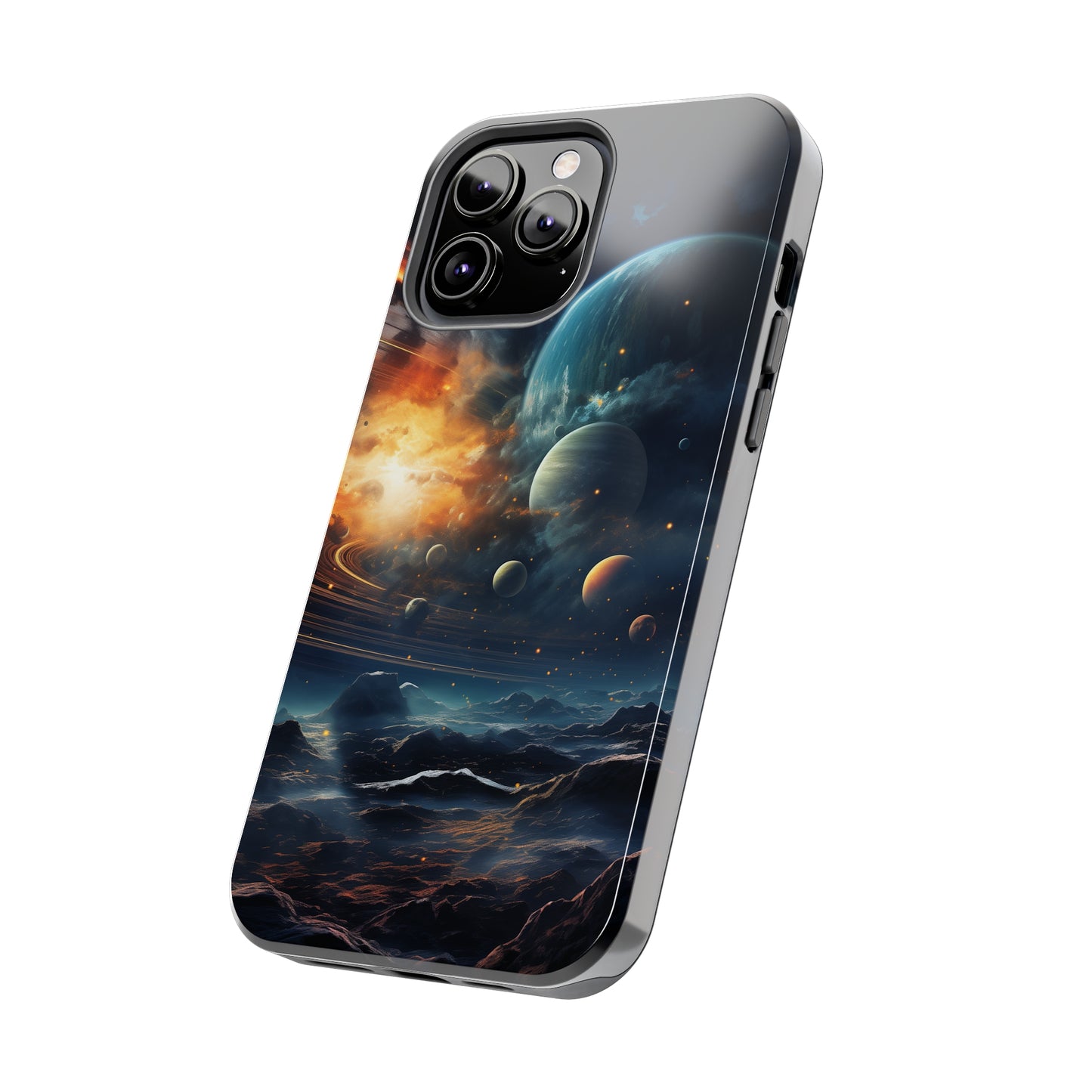 Space Planet Phone Case for iPhone - Lightweight, Impact Resistant, Wireless Charging Compatible