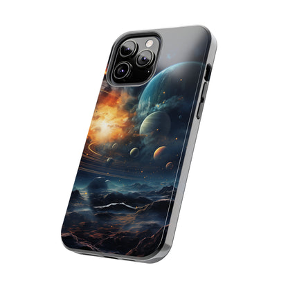 Space Planet Phone Case for iPhone - Lightweight, Impact Resistant, Wireless Charging Compatible