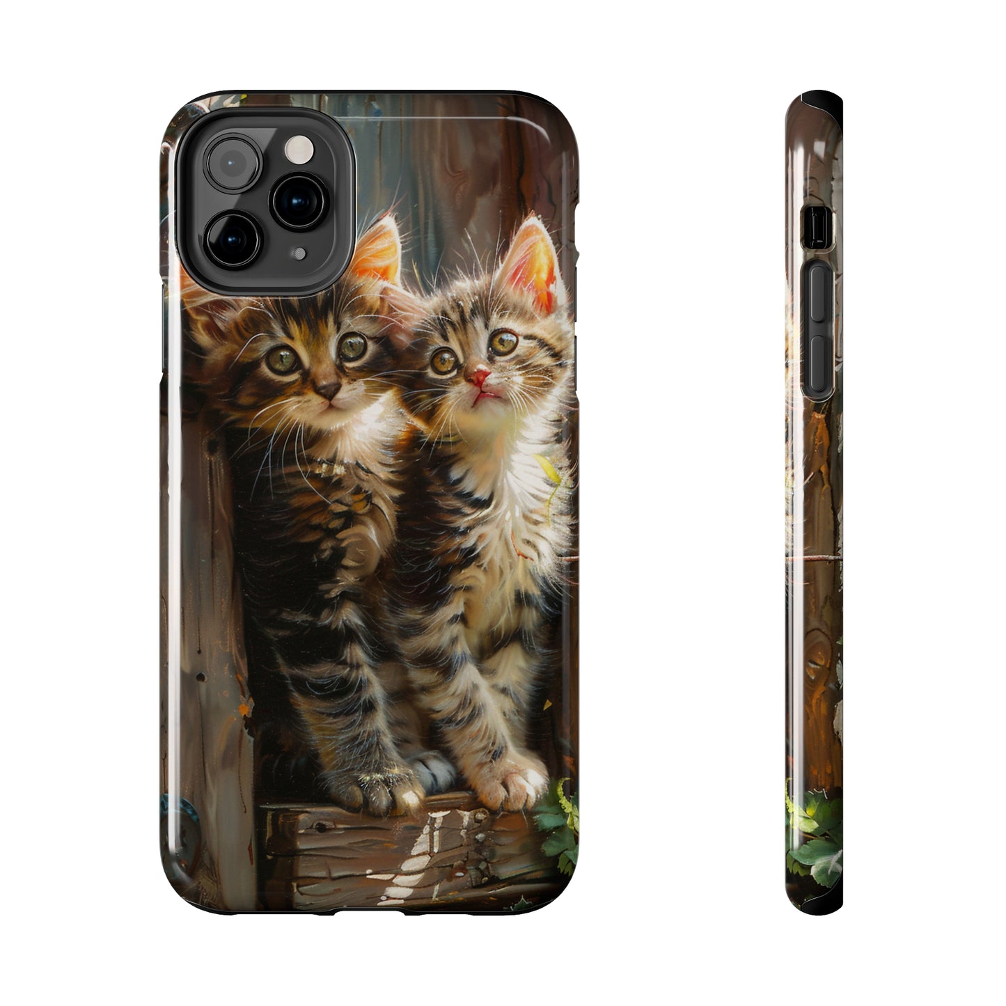 Window of Kittens Phone Case for iPhone - Lightweight, Impact Resistant, Wireless Charging Compatible