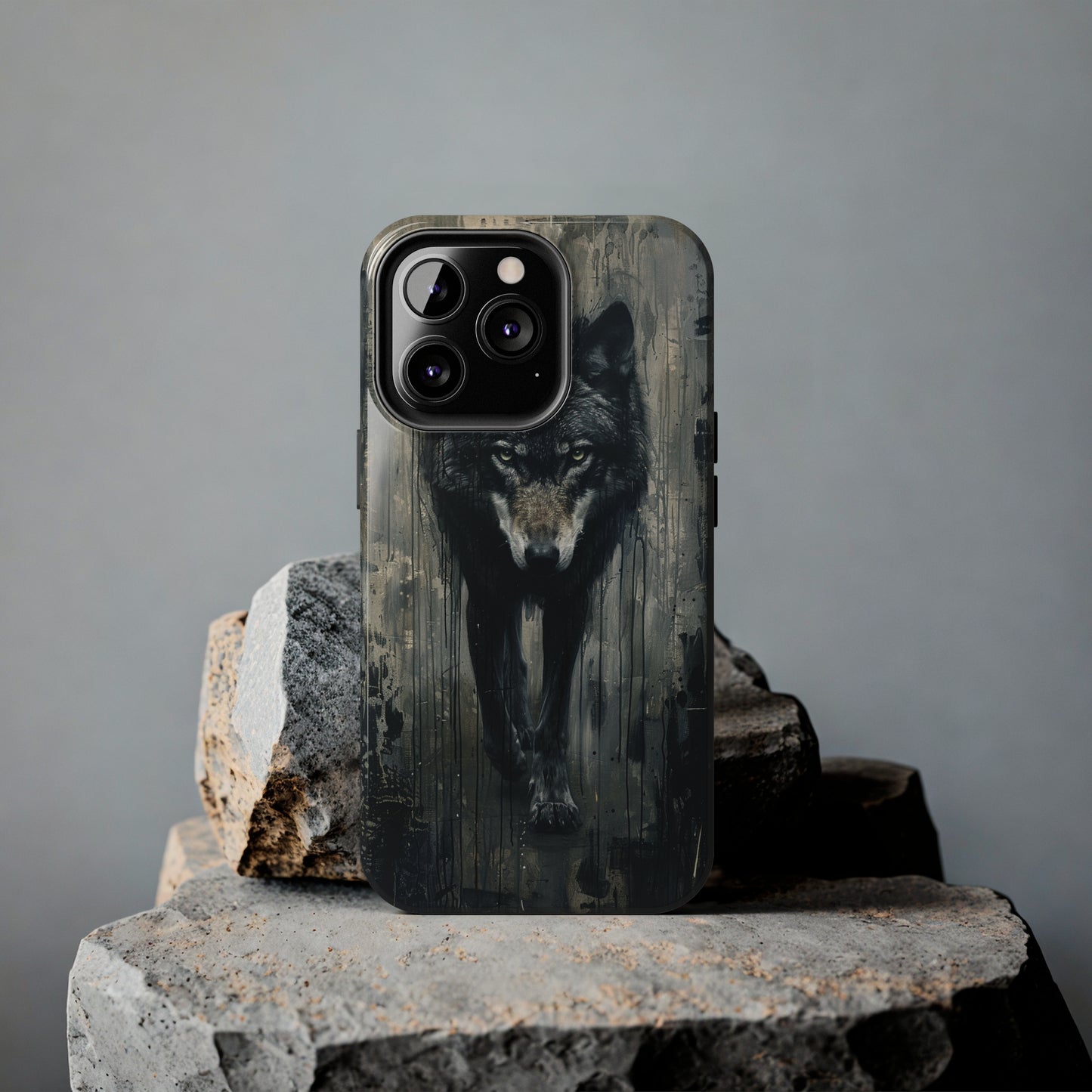 The Arte Povera Style Wolf Phone Case for iPhone - Lightweight, Impact Resistant, Wireless Charging Compatible