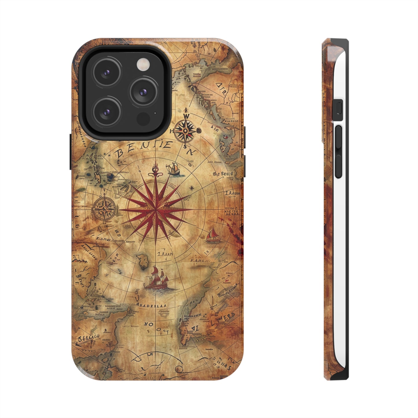 Ancient Cartography Phone Case for iPhone - Lightweight, Impact Resistant, Wireless Charging Compatible