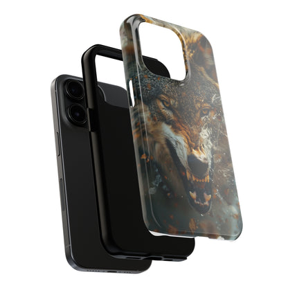 Wolf Ripping Through Phone Case for iPhone - Lightweight, Impact Resistant, Wireless Charging Compatible