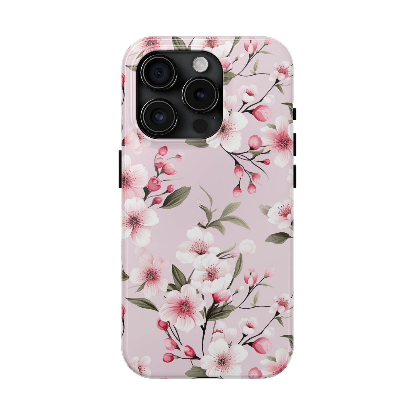 AI Cherry Blossom Pattern Phone Case for iPhone - Lightweight, Impact Resistant, Wireless Charging Compatible-AI phone case-AI By AJ