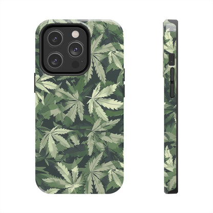 Cannabis Camo 3 Phone Case for iPhone - Lightweight, Impact Resistant, Wireless Charging Compatible