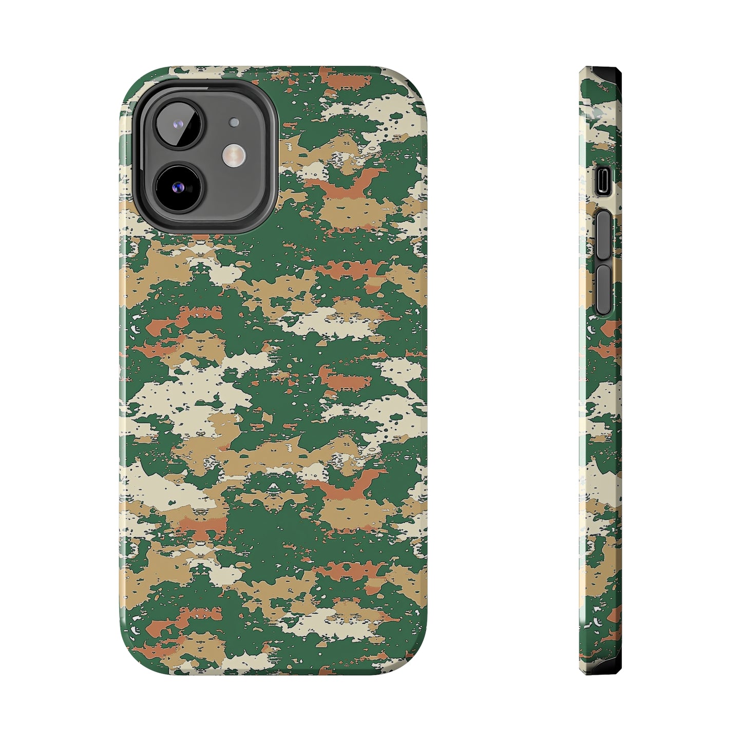 Green Pixel Camo Phone Case for iPhone - Lightweight, Impact Resistant, Wireless Charging Compatible