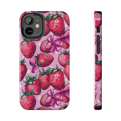 Bows and Berries Phone Case for iPhone - Lightweight, Impact Resistant, Wireless Charging Compatible