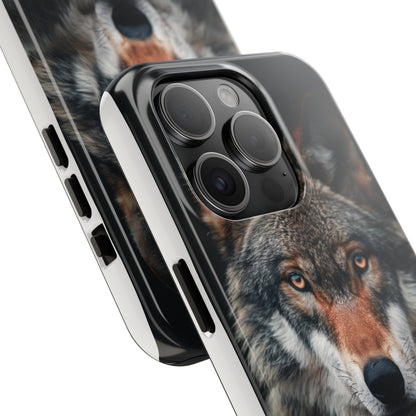 The Arte Povera Style Wolf Head 2 Phone Case for iPhone - Lightweight, Impact Resistant, Wireless Charging Compatible