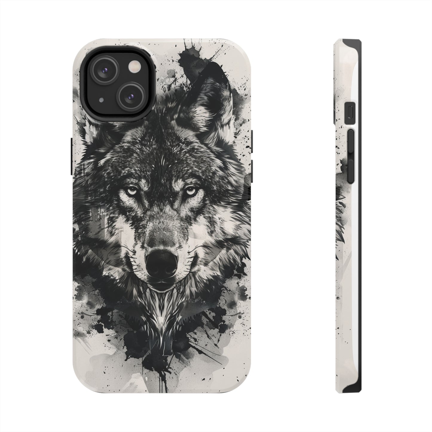 Calligraffiti Style Wolf Phone Case 3 for iPhone - Lightweight, Impact Resistant, Wireless Charging Compatible