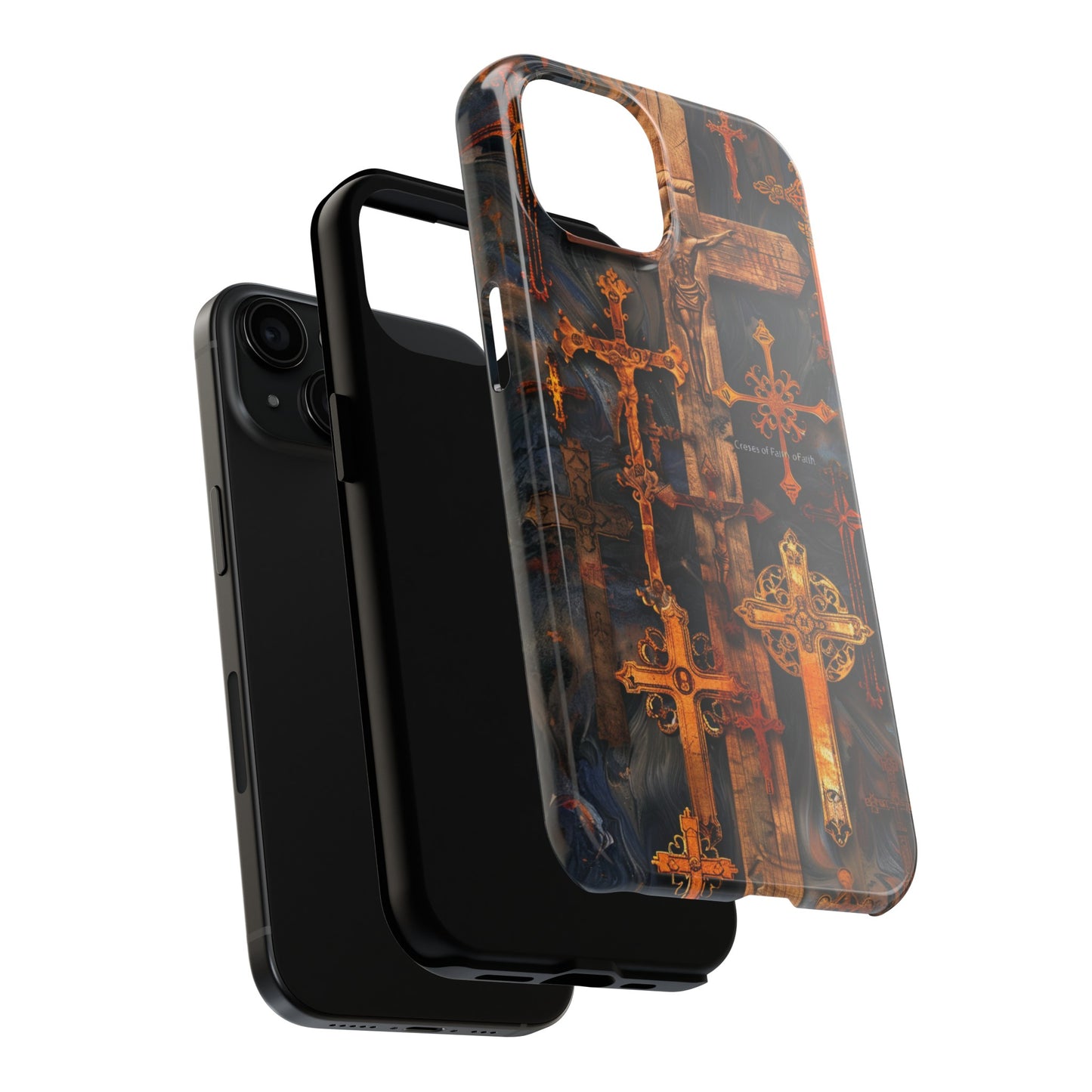 Religious Cross Phone Case for iPhone - Lightweight, Impact Resistant, Wireless Charging Compatible