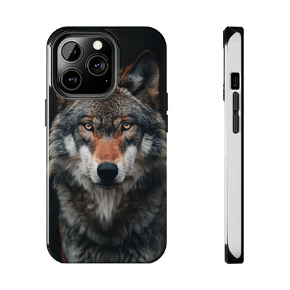 The Arte Povera Style Wolf Head 2 Phone Case for iPhone - Lightweight, Impact Resistant, Wireless Charging Compatible