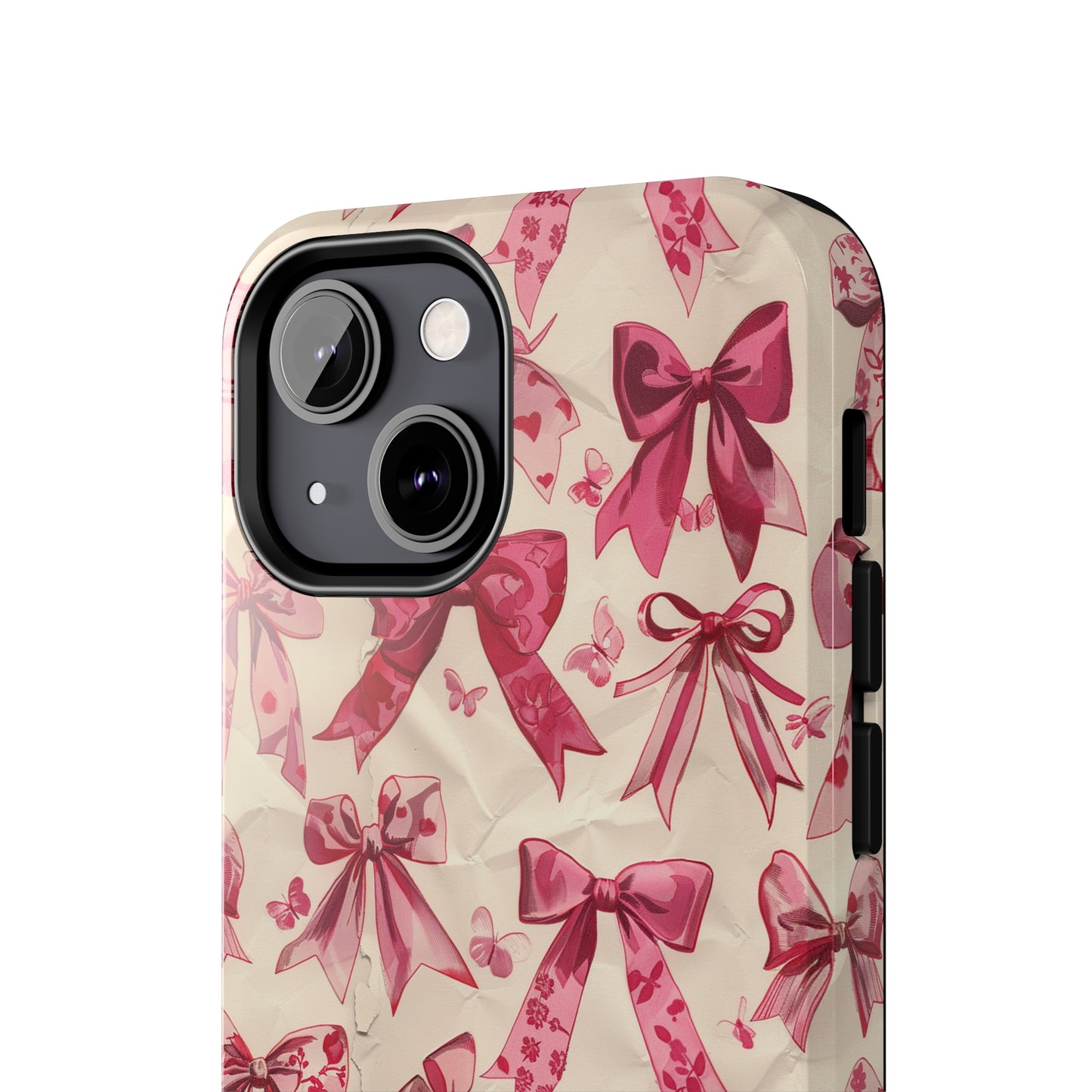 Pink Bows 3 Phone Case for iPhone - Lightweight, Impact Resistant, Wireless Charging Compatible