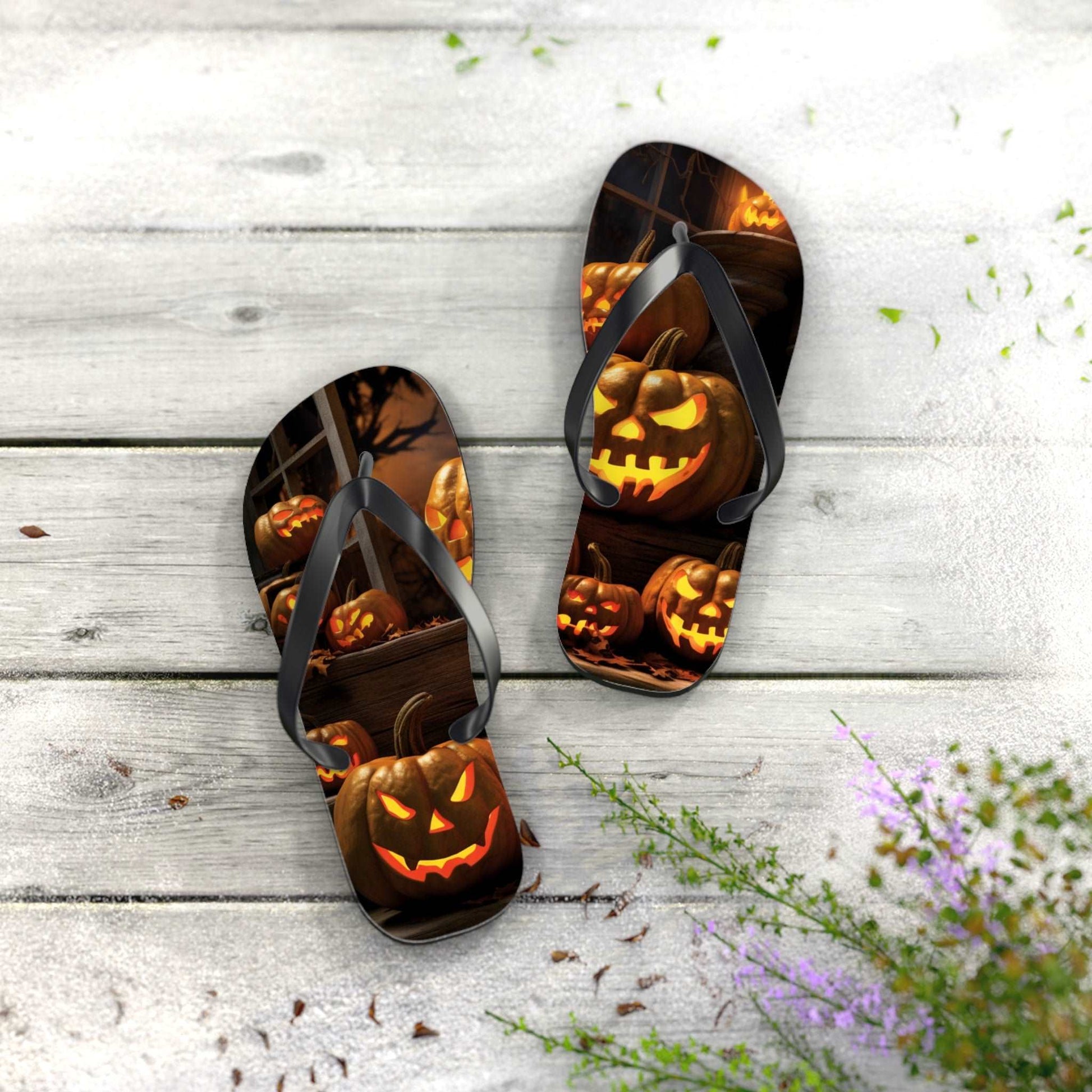 Halloween Flip Flops: The Perfect Shoes for Your Spooky Season Outfit, Great Halloween Gift, Halloween Accessory, Halloween Shoes