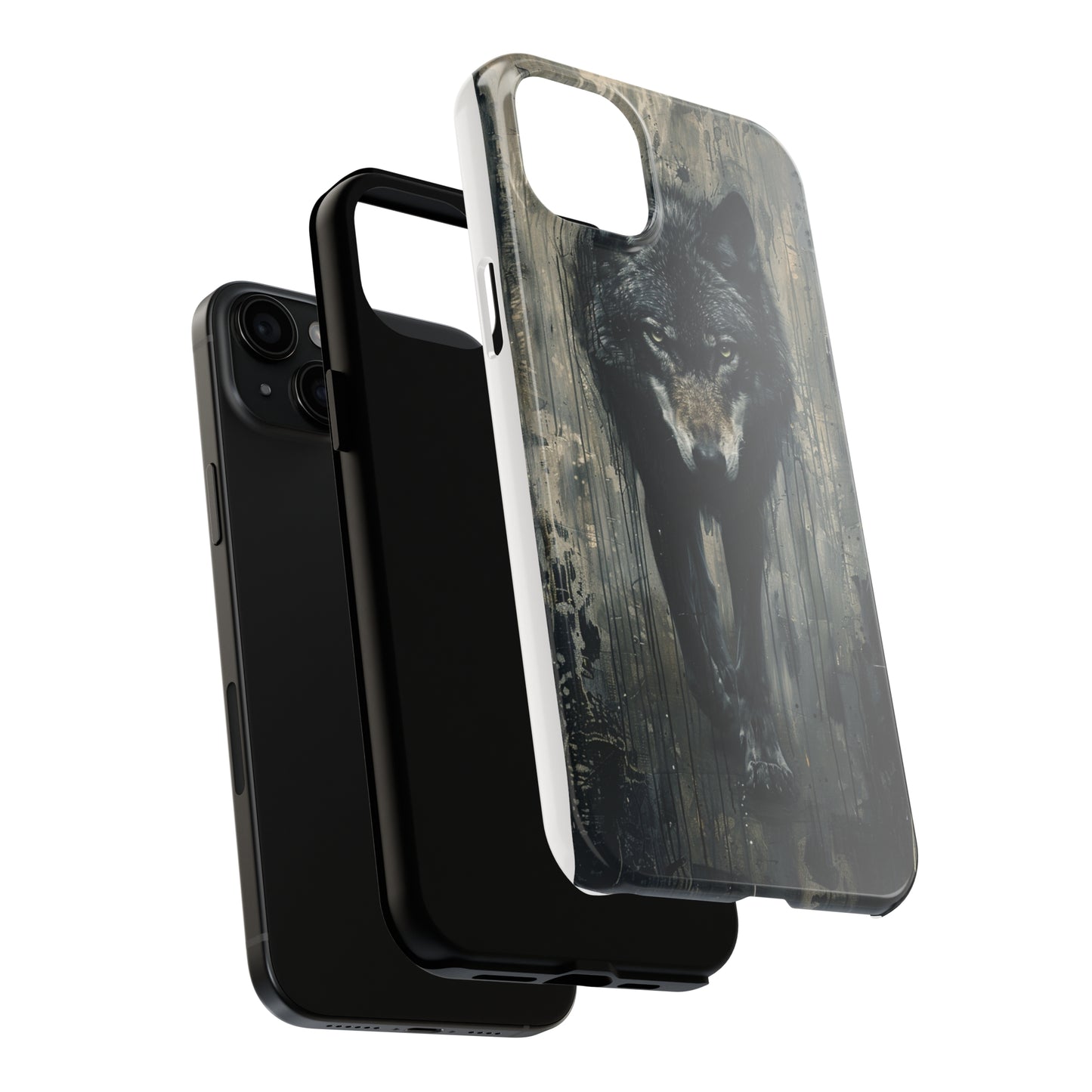 The Arte Povera Style Wolf Phone Case for iPhone - Lightweight, Impact Resistant, Wireless Charging Compatible