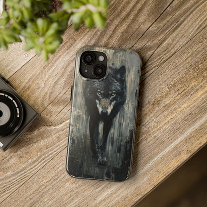 The Arte Povera Style Wolf Phone Case for iPhone - Lightweight, Impact Resistant, Wireless Charging Compatible