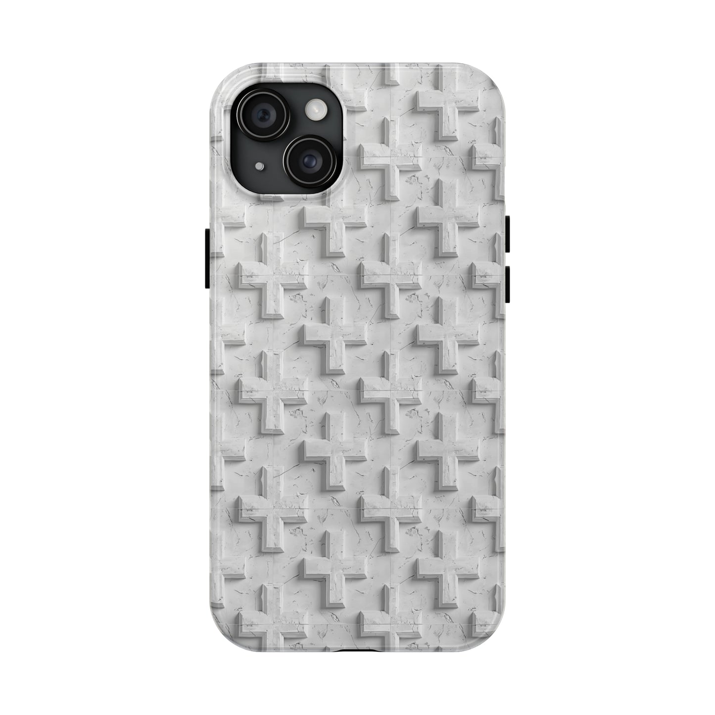 White Cross Phone Case for iPhone - Lightweight, Impact Resistant, Wireless Charging Compatible