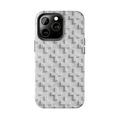 White Cross Phone Case for iPhone - Lightweight, Impact Resistant, Wireless Charging Compatible