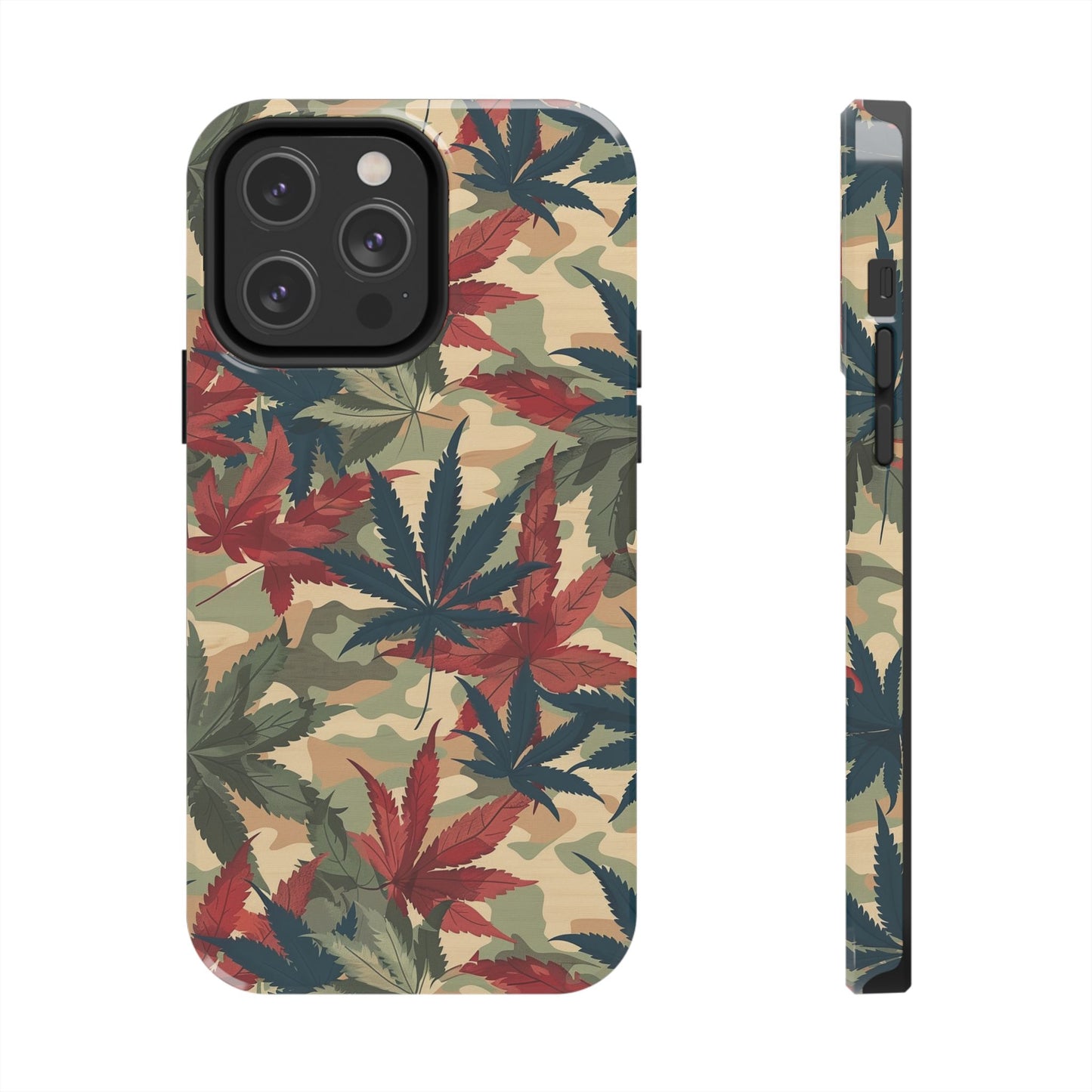 Cannabis Camo Phone Case for iPhone - Lightweight, Impact Resistant, Wireless Charging Compatible