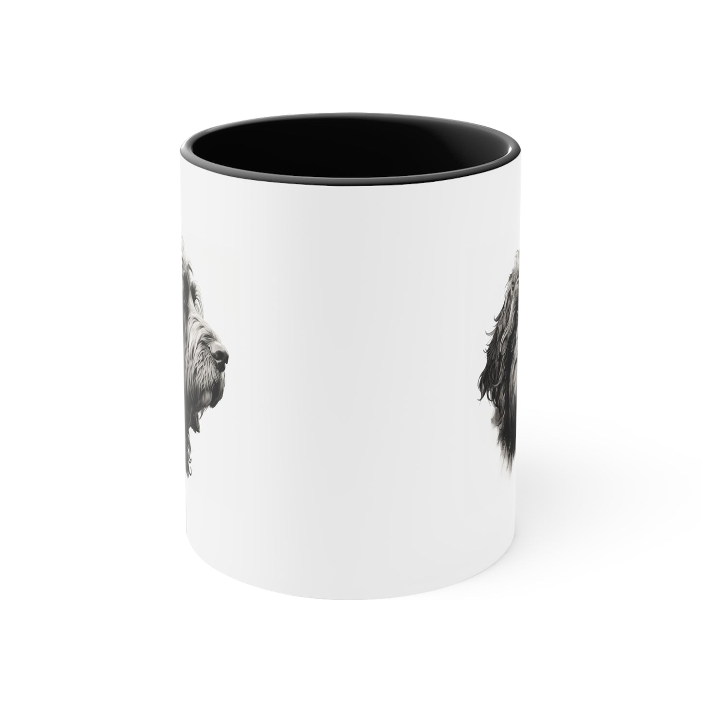 11 oz Accent Coffee Mug - Double-Sided Newfypoo Portrait - Perfect for Dog Lovers & Morning Brew