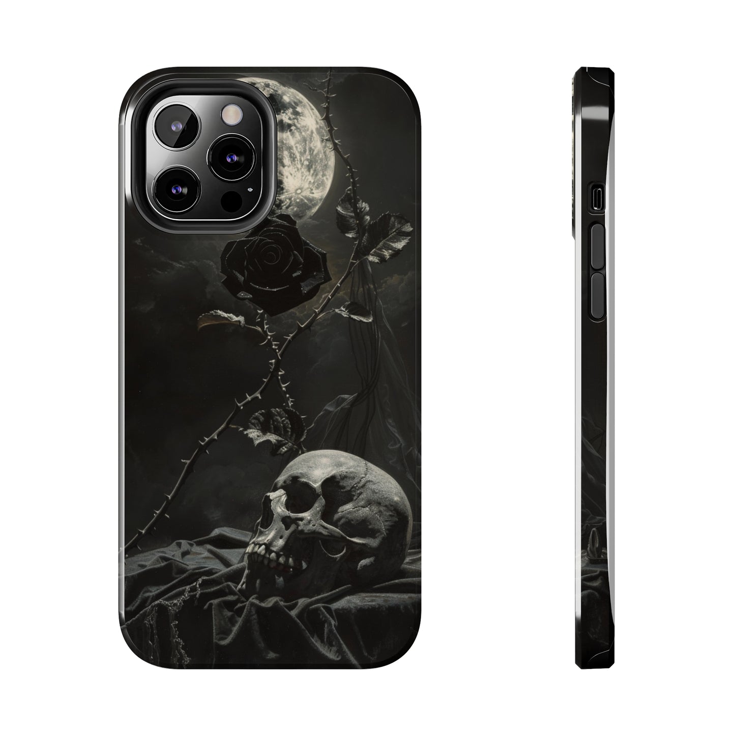 Gothic Elegance Phone Case for iPhone - Lightweight, Impact Resistant, Wireless Charging Compatible