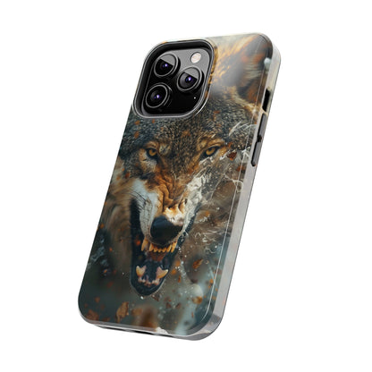 Wolf Ripping Through Phone Case for iPhone - Lightweight, Impact Resistant, Wireless Charging Compatible