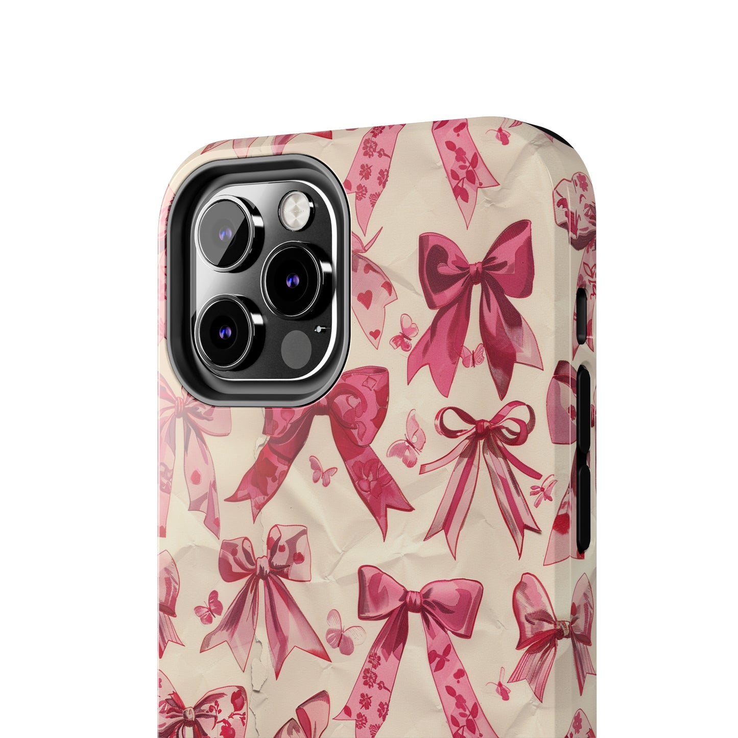 Pink Bows 3 Phone Case for iPhone - Lightweight, Impact Resistant, Wireless Charging Compatible