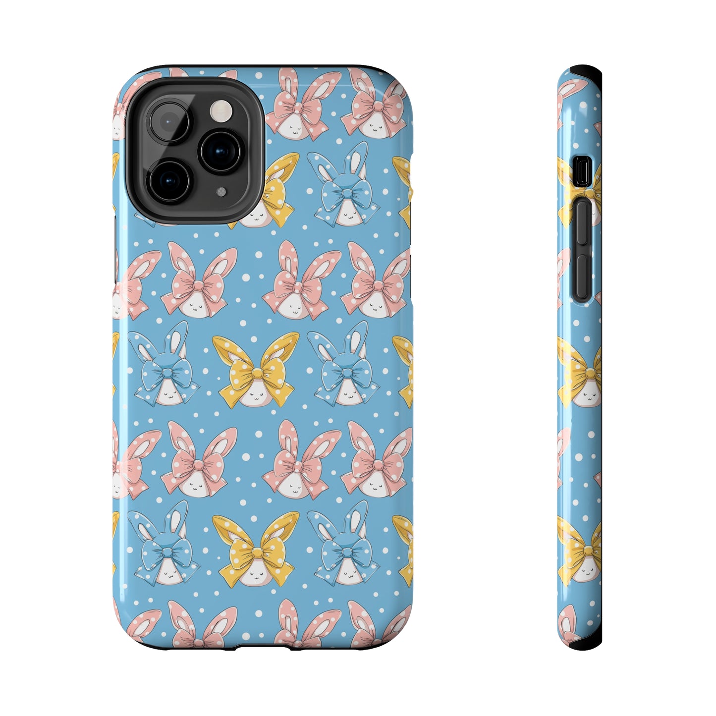 Bunnies and Bows Phone Case for iPhone - Lightweight, Impact Resistant, Wireless Charging Compatible