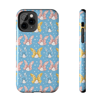 Bunnies and Bows Phone Case for iPhone - Lightweight, Impact Resistant, Wireless Charging Compatible