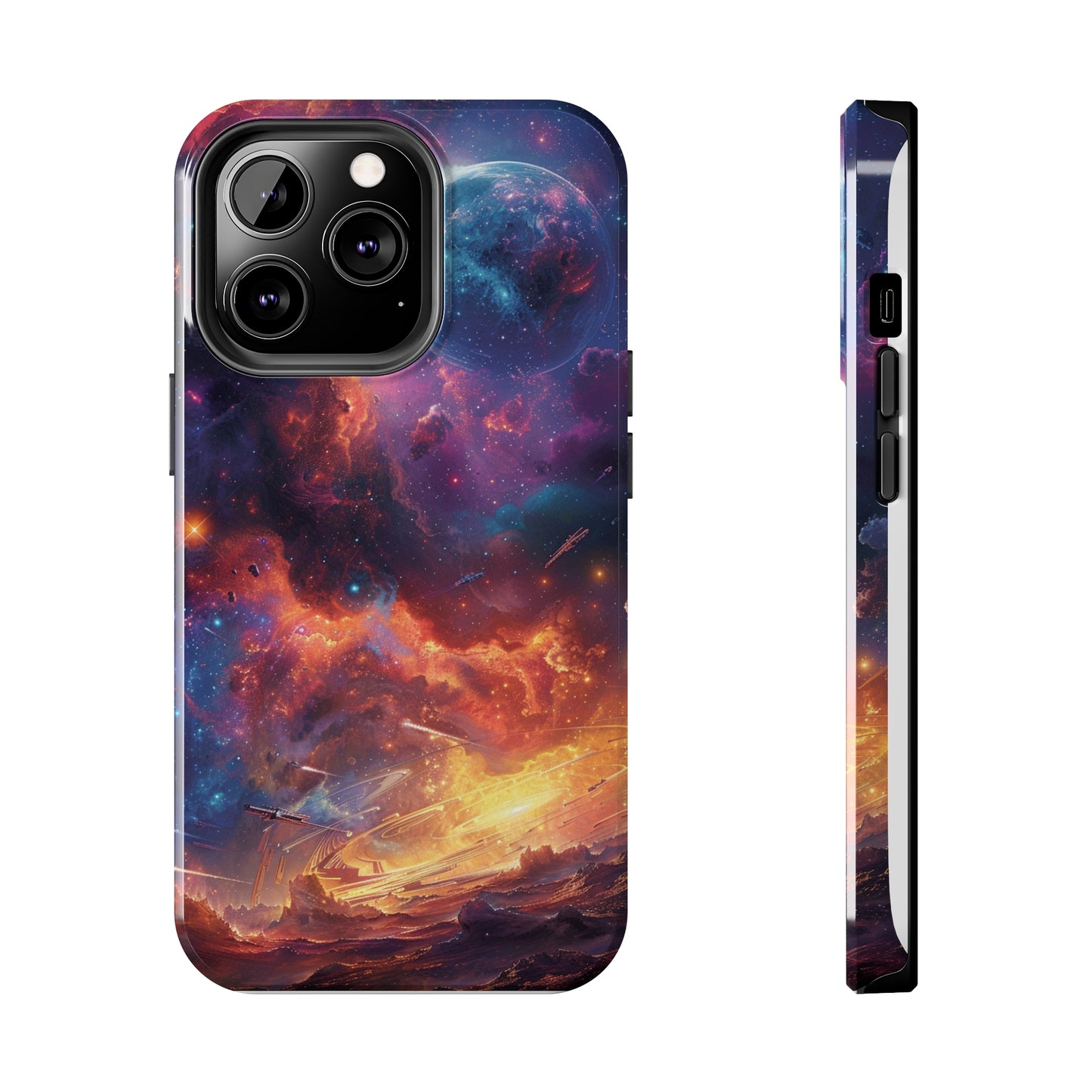 Cosmic Space Phone Case for iPhone - Lightweight, Impact Resistant, Wireless Charging Compatible