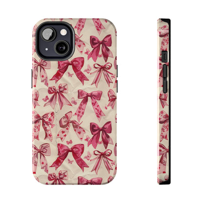 Pink Bows 3 Phone Case for iPhone - Lightweight, Impact Resistant, Wireless Charging Compatible