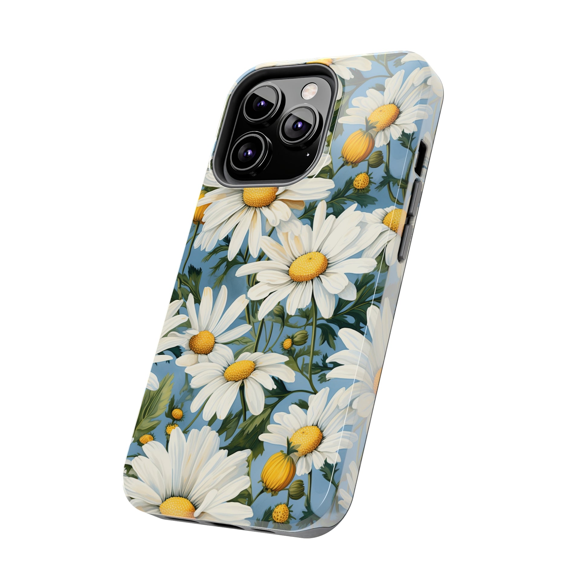 AI Daisy Pattern Phone Case for iPhone - Lightweight, Impact Resistant, Wireless Charging Compatible-AI phone case-AI By AJ