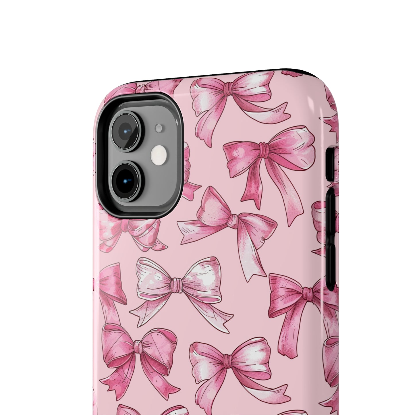 Pink Bows Phone Case for iPhone - Lightweight, Impact Resistant, Wireless Charging Compatible