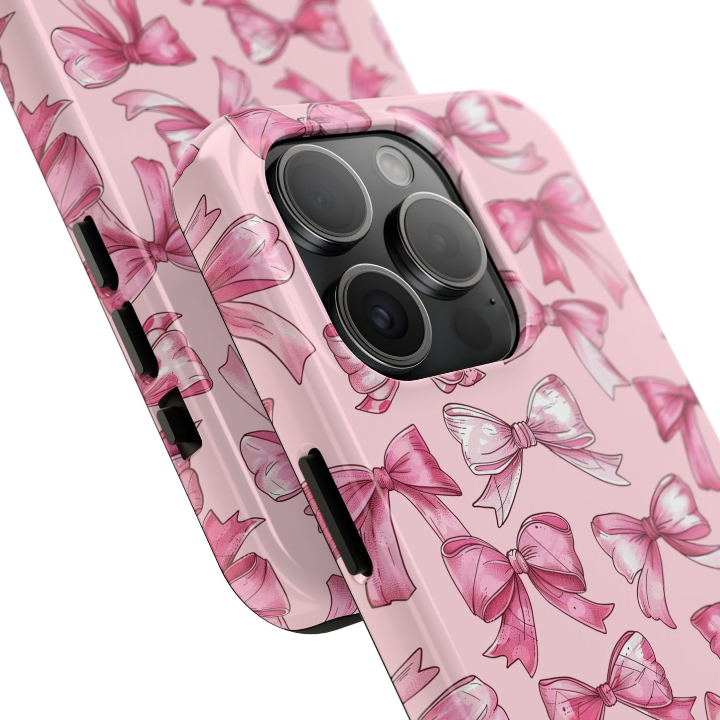 Pink Bows Phone Case for iPhone - Lightweight, Impact Resistant, Wireless Charging Compatible