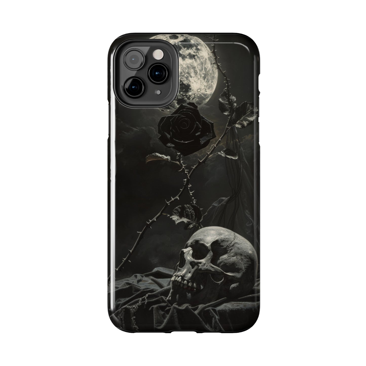 Gothic Elegance Phone Case for iPhone - Lightweight, Impact Resistant, Wireless Charging Compatible