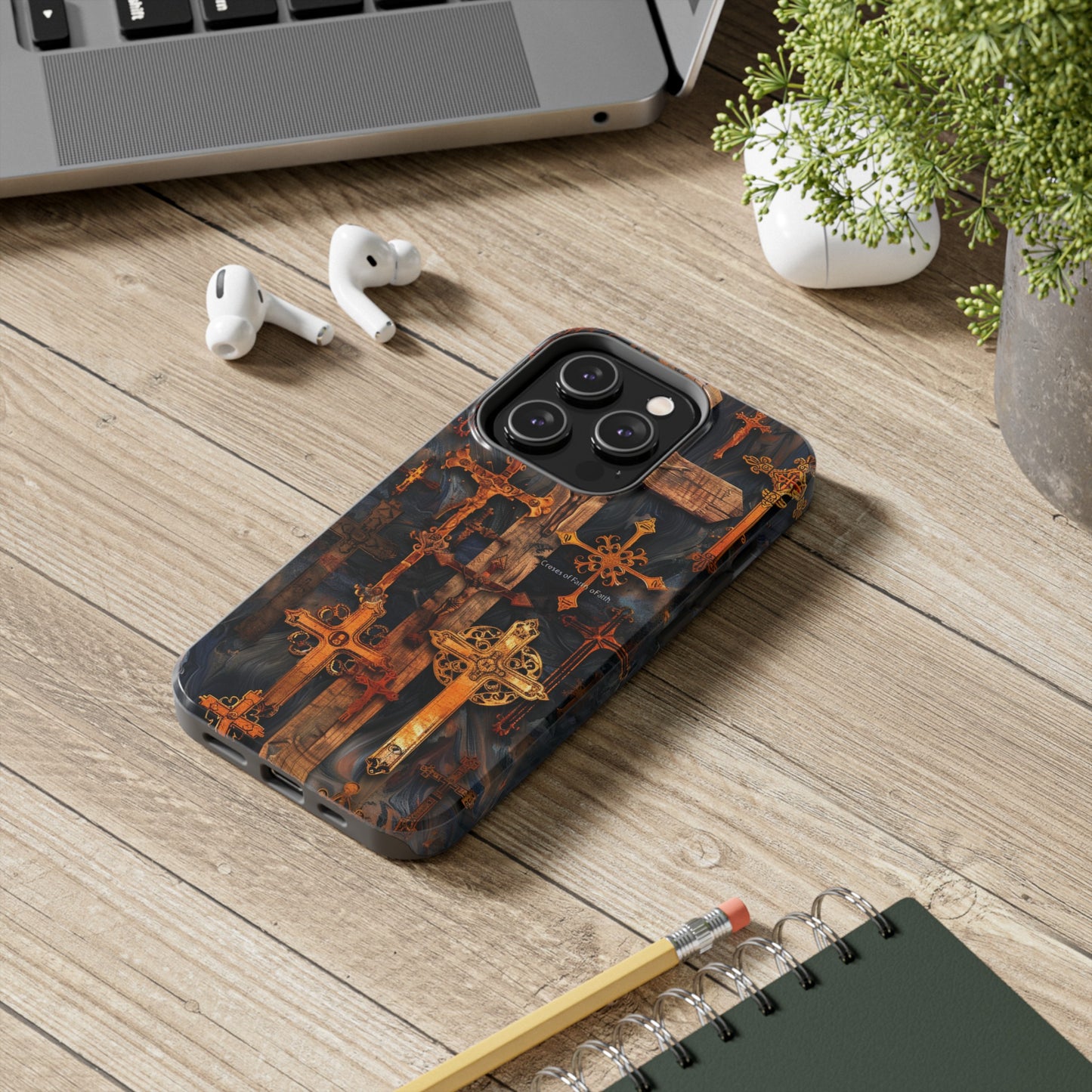 Religious Cross Phone Case for iPhone - Lightweight, Impact Resistant, Wireless Charging Compatible